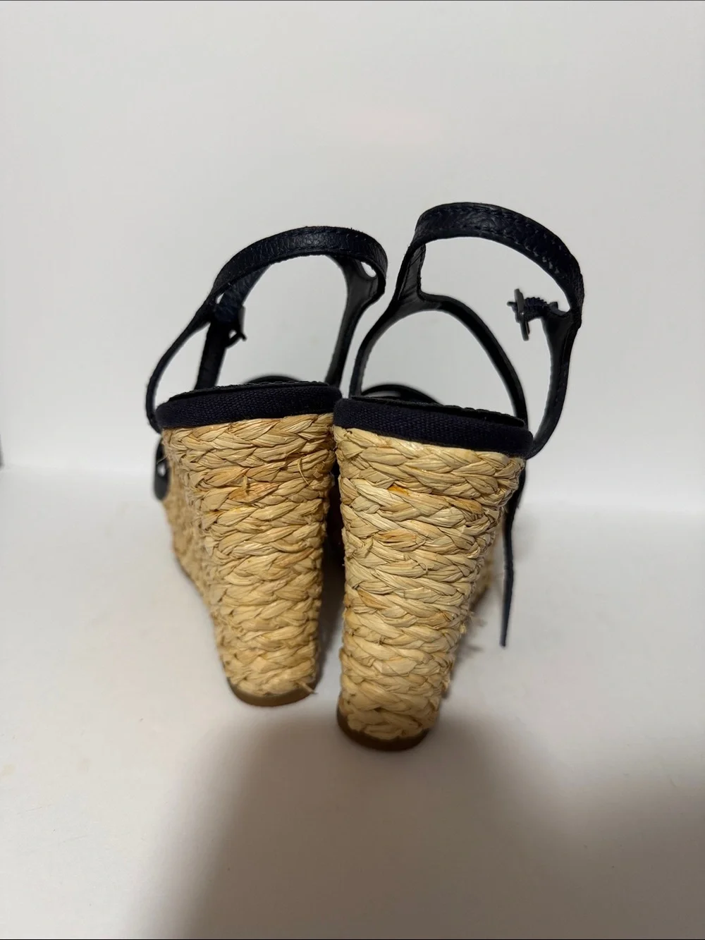 Splendid Navy Braided Espadrille Wedge Sandals